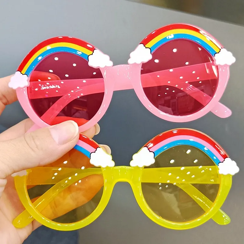 Round Fishing Sunglasses Kids Rainbow Sun Glasses Girls Children Colorful Eye Lenses Baby Shades Boys Eyewear Driver Goggles