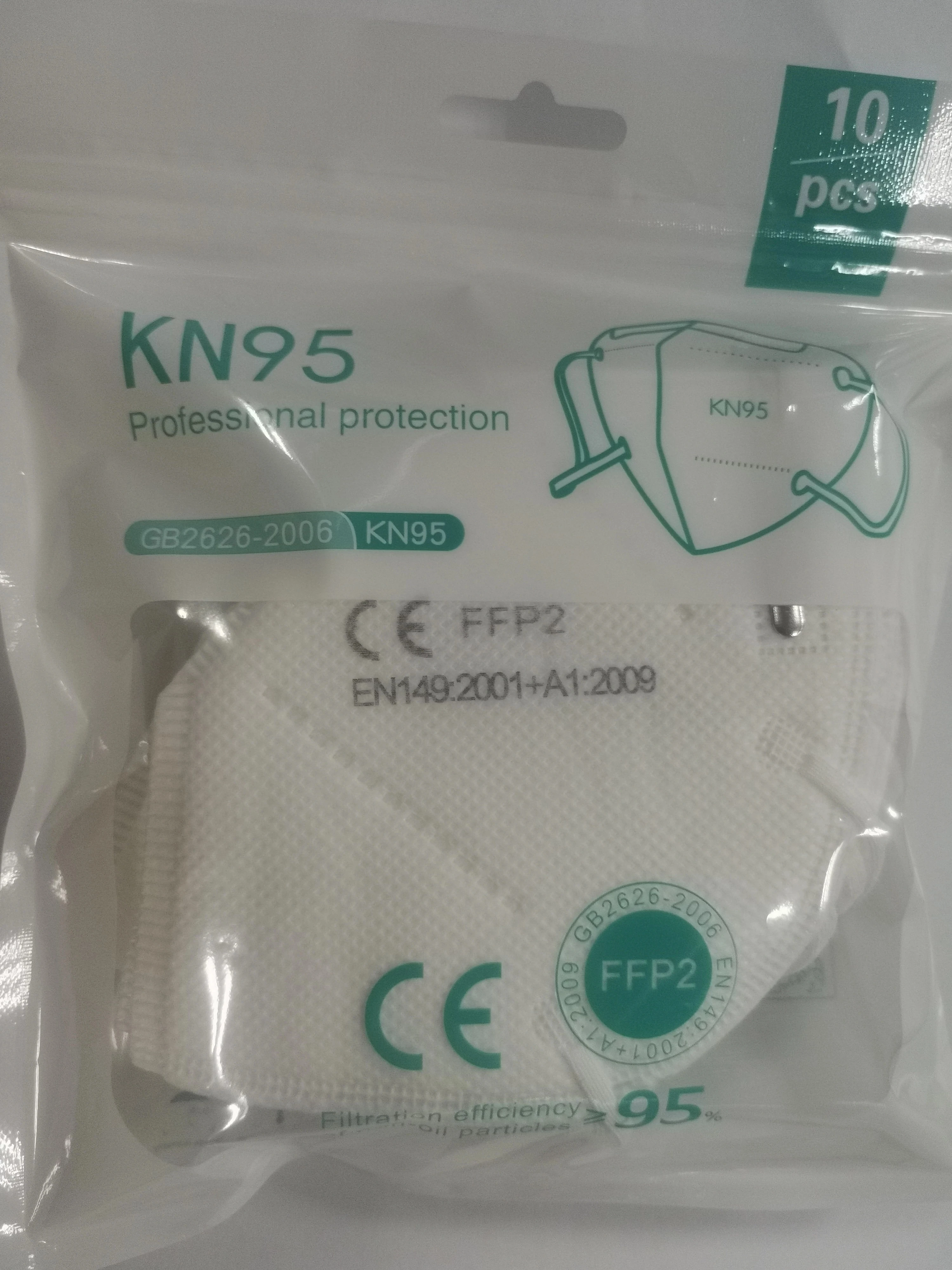 

50pcs CE FFP2 Respirator Reusable KN95 Face Masks Safety 95% Filtration for Dust Particulate Pollution Protective Mouth Mask