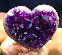 400 500g natural heart shaped amethyst gem quartz cluster crystal sample ener