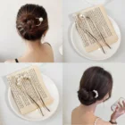 Новинка 2021, женские металлические заколки для волос золотого цвета с жемчугом, U-образной формы, свадебные шпильки для волос для невесты, модные украшения для волос, инструменты для дизайна прически