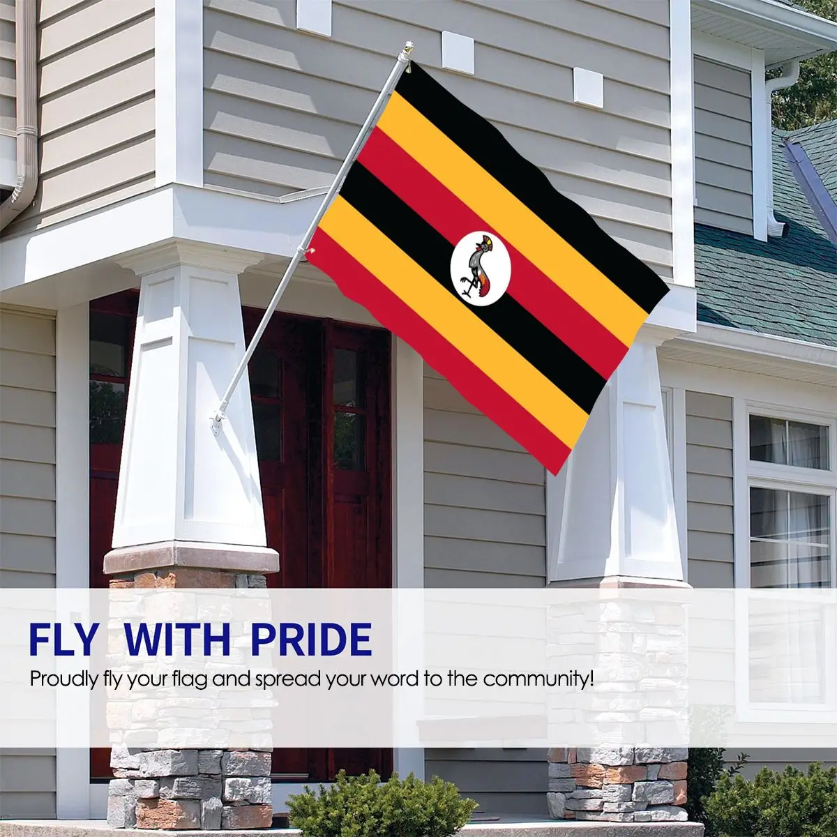 90x150 см угандский флаг | Дом и сад