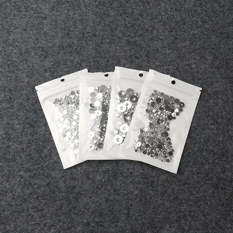 Серебристые и золотистые полукруглые жемчужные бусины из АБС пластика с плоской