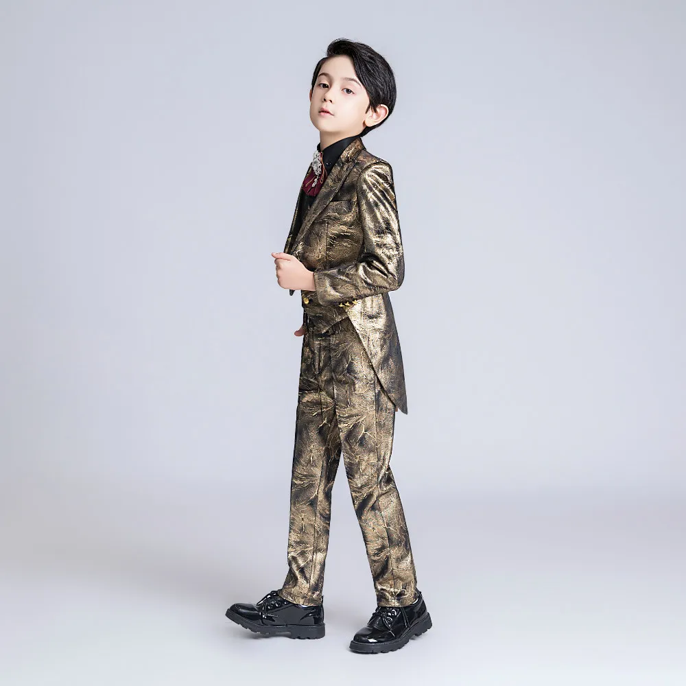 YuanLu/Коллекция 2019 года детские костюмы для мальчиков смокинг блейзер с
