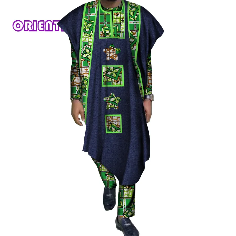 Африканские мужские наряды рубашка с длинным рукавом бальное платье и брюки