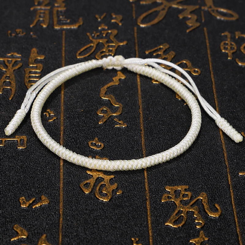 

Плетеный браслет ручной работы, тибетский, буддийский, веревочный браслет ручной работы с узлами, регулируемый размер, приносит удачу