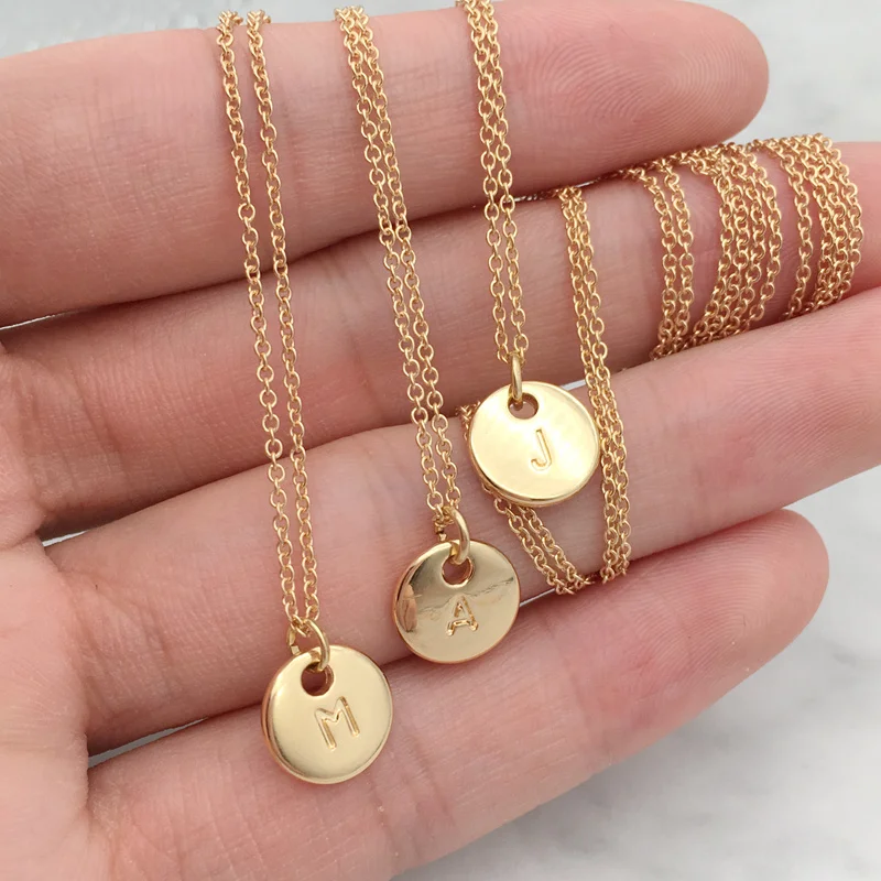 Цепочка с подвеской в виде букв алфавита 26 дюймов|Ожерелья подвеской| |