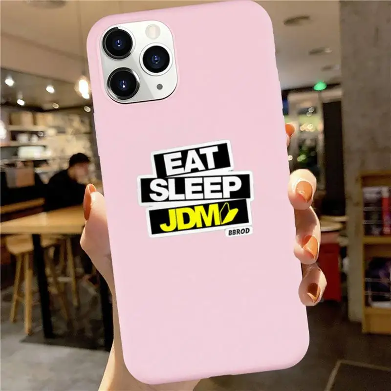 

sports car jdm drift Phone Case Candy Color for iPhone 6 7 8 11 12 s mini pro X XS XR MAX Plus