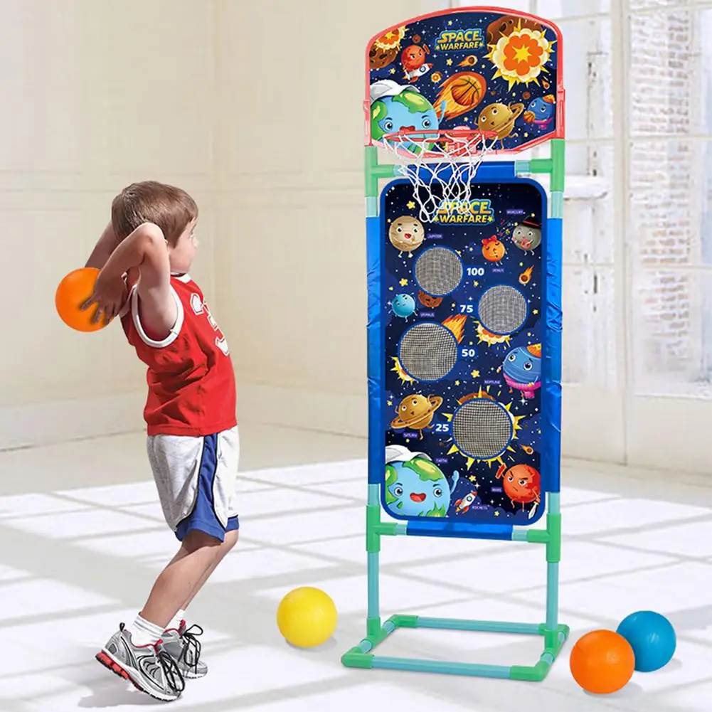 Игра "Стрельба по мишеням" 3-в-1 с пневматическими ружьями на пенных шариках, баскетбольными мячами 10 EVA и 3 кулачками для метания.