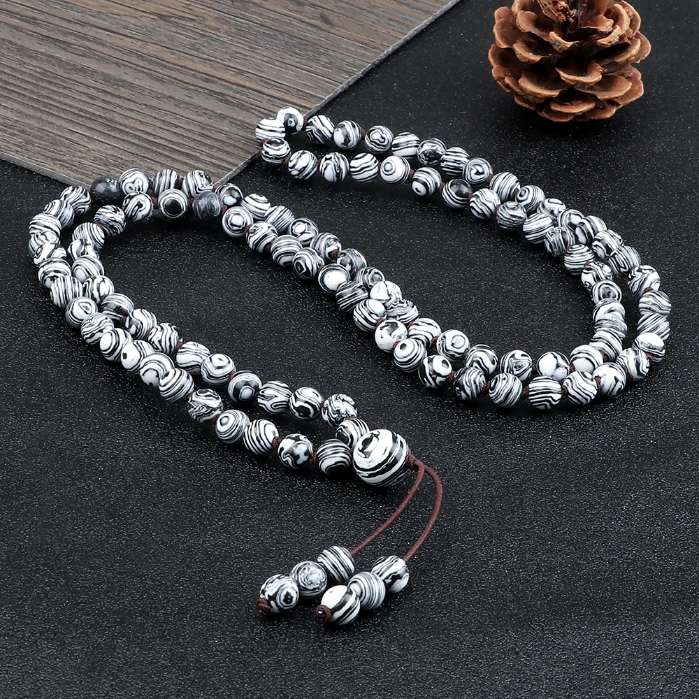 Шарм 6 мм серый Малахитовый камень многослойный браслет с подвеской тибетское