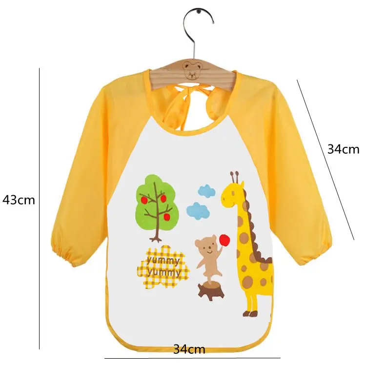 EVA Baby Bibs with Long Sleeves for Children Feeding Infant Overclothes Bandana Waterproof Bib Apron Toddler Scarves | Детская одежда и