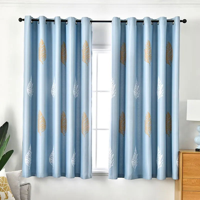 

Modern Printed Blackout Curtains For Living room Kitchen Blue Short Curtain For Bedroom Window Treatment Drapes Blinds Decor
