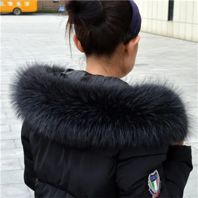 Genuine Real Raccoon Fur Collar Scarves Natural Raccoon fur Shawl Women Parka Coat Hood Trim Collar warm Fashion solid wrap - Цвет: 7