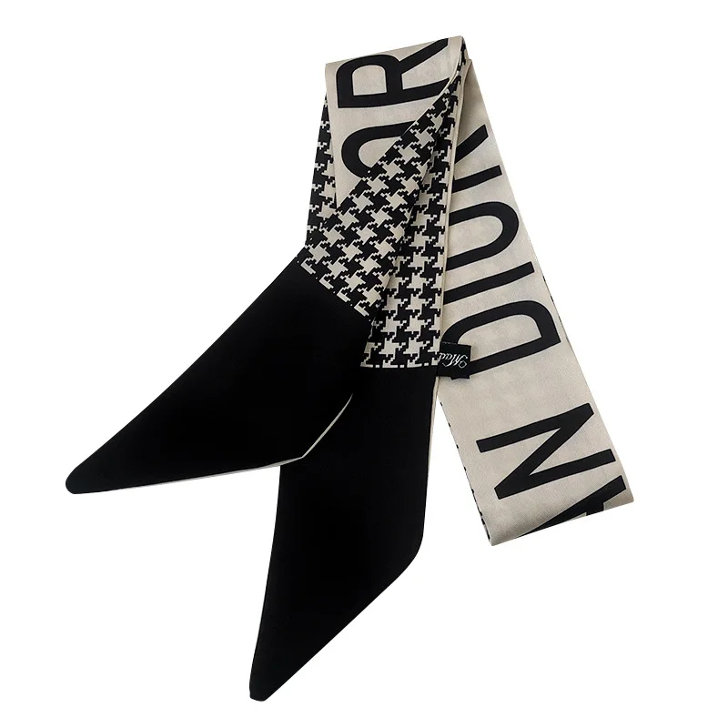 

2021Hot Headband Multicolor Printed Silk Scarf Hair Bands Female Hair Binding Accessories Head Rope French Ribbon Bow Headdress