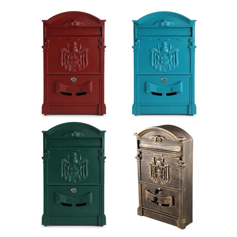 

LOCKABLE SECURE POSTBOX LETTERBOX WALL MOUNTED STAINLESS MAIL POST LETTER BOX Model:Bronze