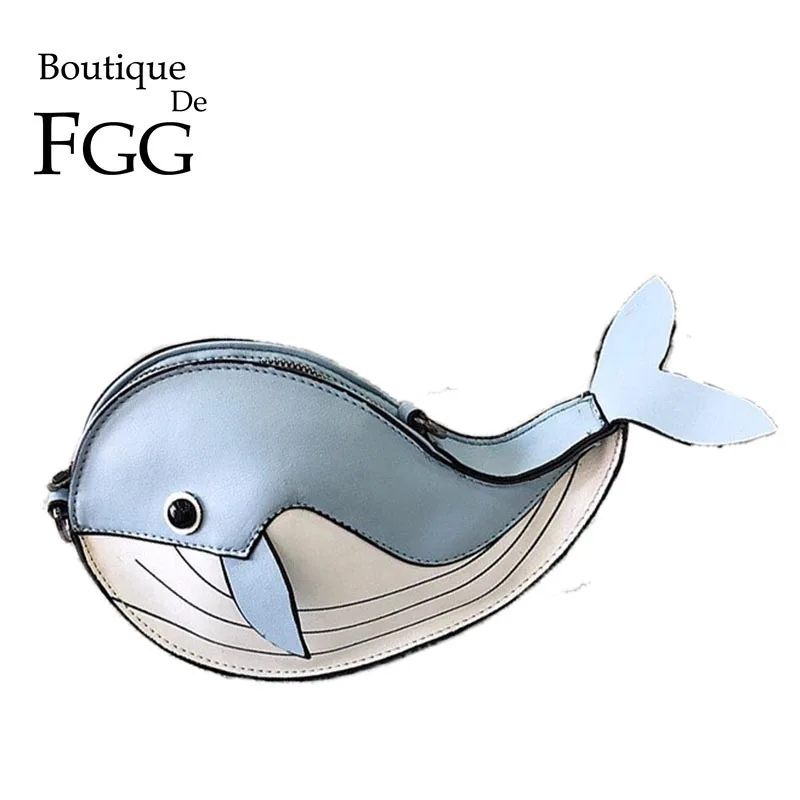 

Женская сумка через плечо Boutique De FGG, повседневная сумка через плечо из искусственной кожи в корейском и японском стиле с дельфином Kawii