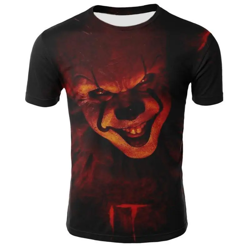 

2021 Horror Movie It Penny Wise Clown Joker 3d Print Men /Women Hip Hop Streetwear Tee T Shirt 90s Boys Cool Clothes Man Tops