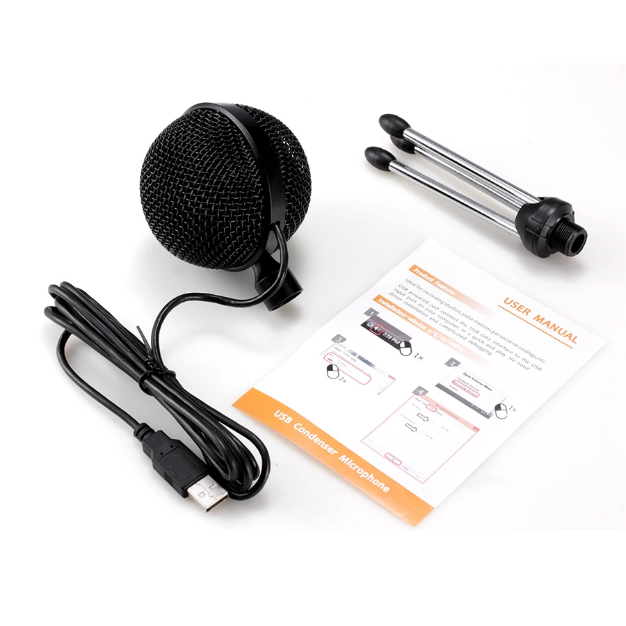 

MAMEN Spherical USB Microphone Desktop Microfone With 2m Pickup Range Omnidirectional Condenser MIC For Computer Laptop Meeting