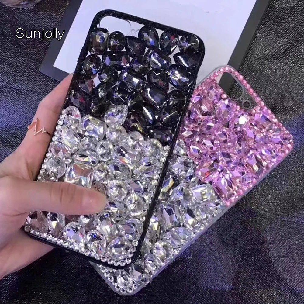 

Sunjolly Rhinestone Case Diamond Bling Phone Cover Crystal fundas coque capa for iPhone 8 7/7 Plus 6s/6 Plus 5S 5 SE 5C 4S 4