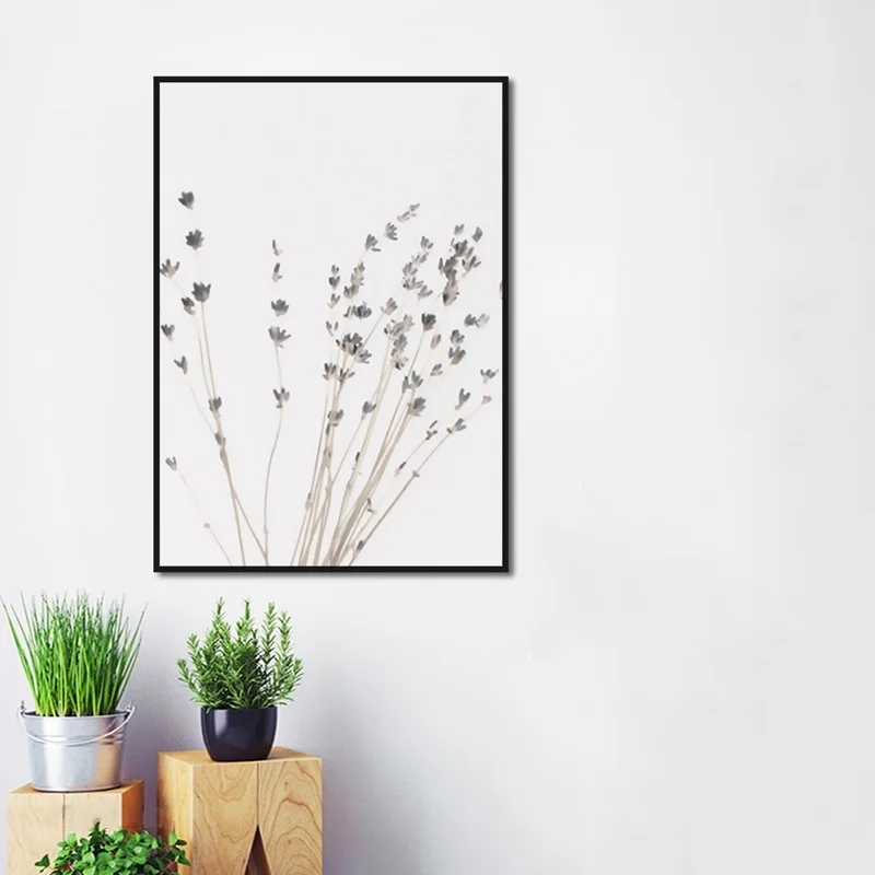 Картина на холсте с серыми чернилами в китайском стиле современный