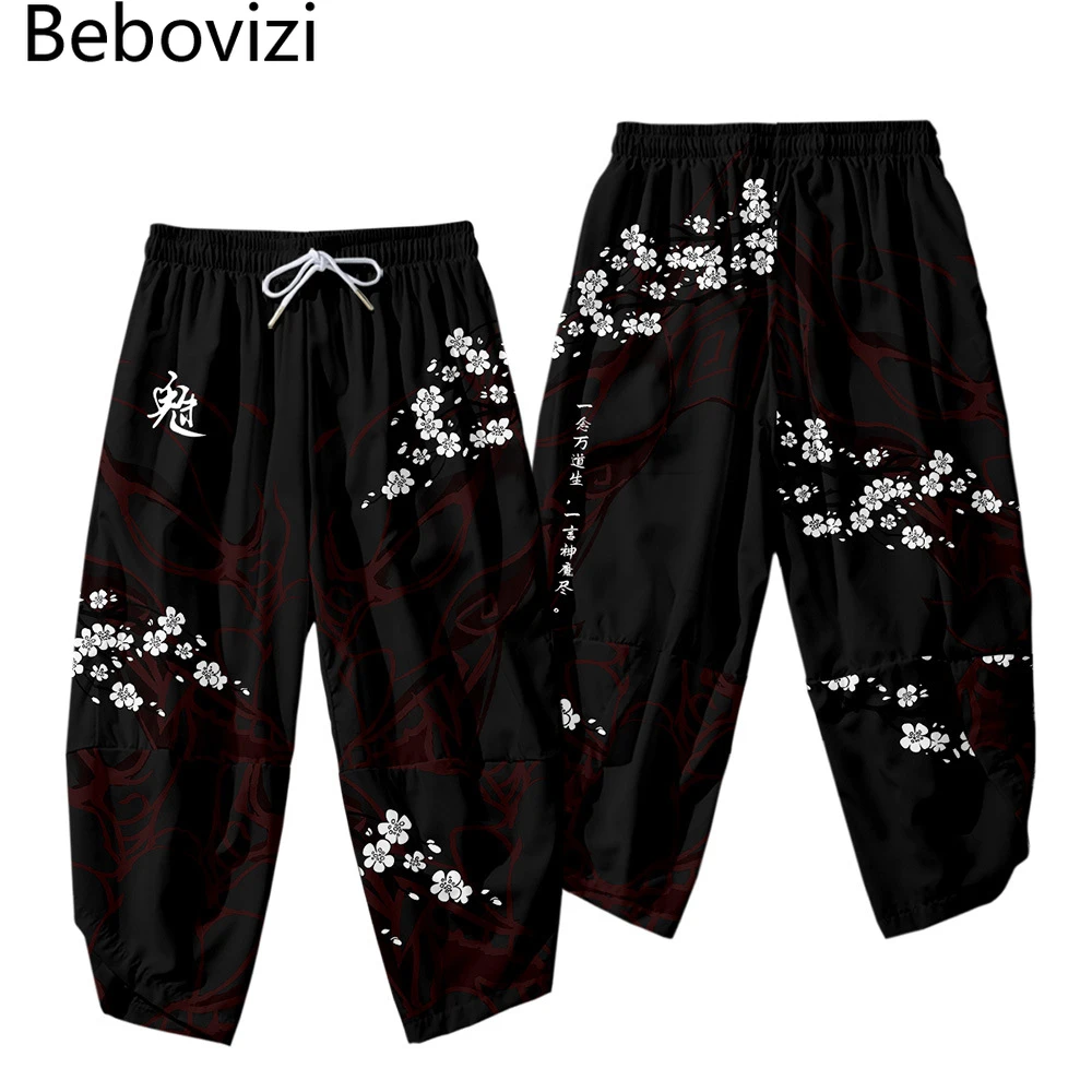 

Japanese Style Kimono Pants Set Men Cosplay Traditional Samurai Thai Harem Pants Harajuku Streetwear Vintage Men's Trousers