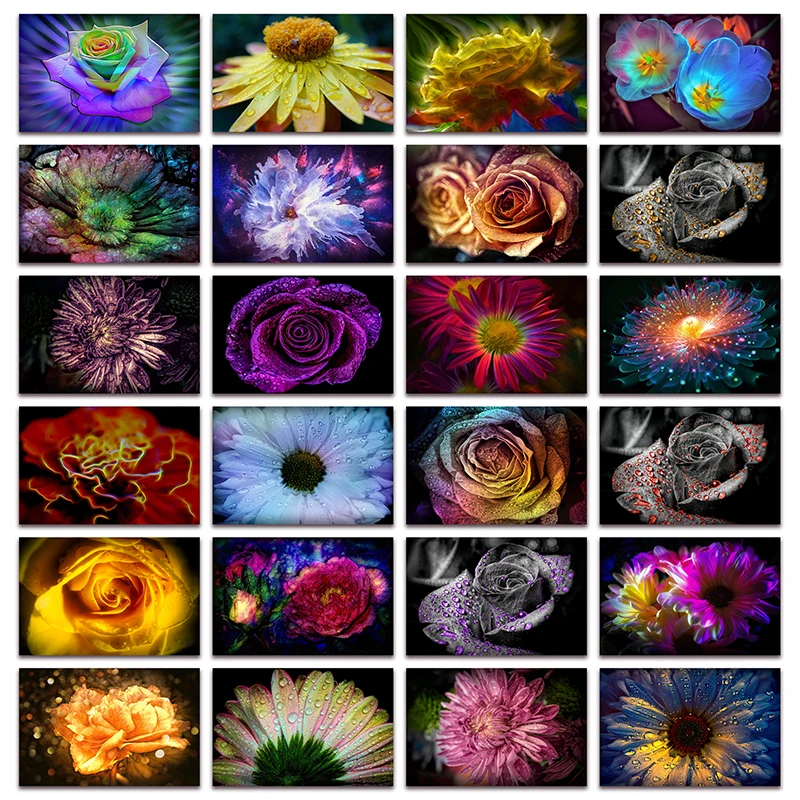 

New Full Diamond embroidery Flower Rose DIY Diamond painting mosaic cross stitch peony daisy orchid picture Home decor E065