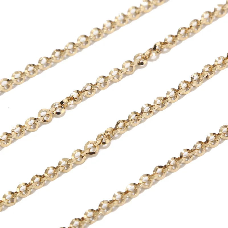 Золотые круглые цепи из нержавеющей стали 3 метра ожерелье объемный кабель