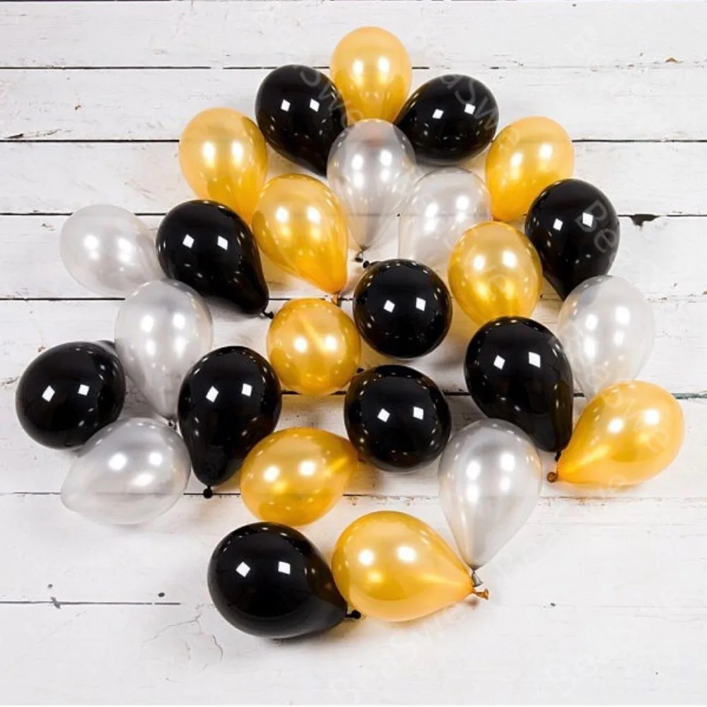 gold black silver 20 шт. 5 дюймов бордовый серый золотой латексные шары Мини красное вино вечерние Globos Baby Bridal Shower Свадьба День Рождения Декор - Цвет: gold black silver