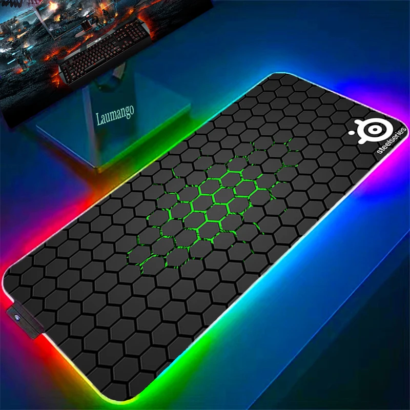 

RGB Steelseries Large Rubber Mat Data Frog Pc Gaming Computers Gamer Accessories Game Pad Mouse Table Pads Diy Desk Protector