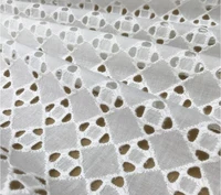 1 yard hollowed out cotton lace fabric in off white for baby clothes evening dress photography prop home decor