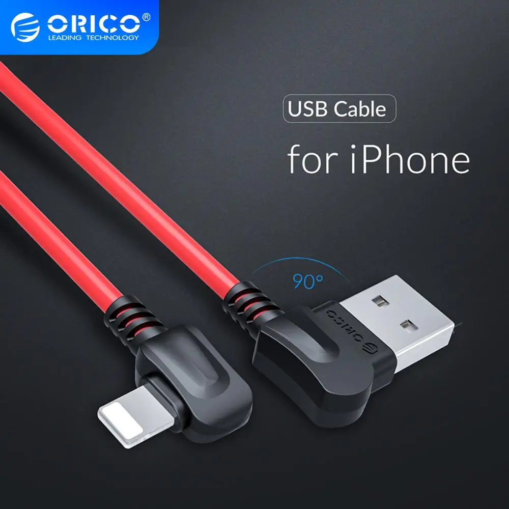 ORICO 90 градусов правый угол изгиба для Apple Lighting USB зарядный кабель iPhone X XS Max 7 8 Plus