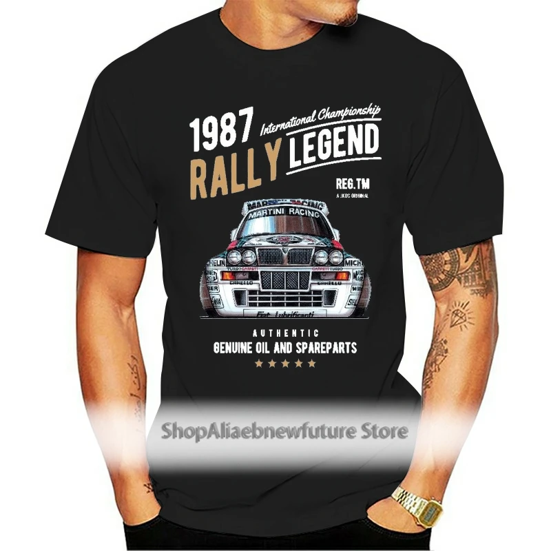 

Koolart Rally Legend Motif With 1987 Lancia Delta Integrale HF Car Mens t-shirt