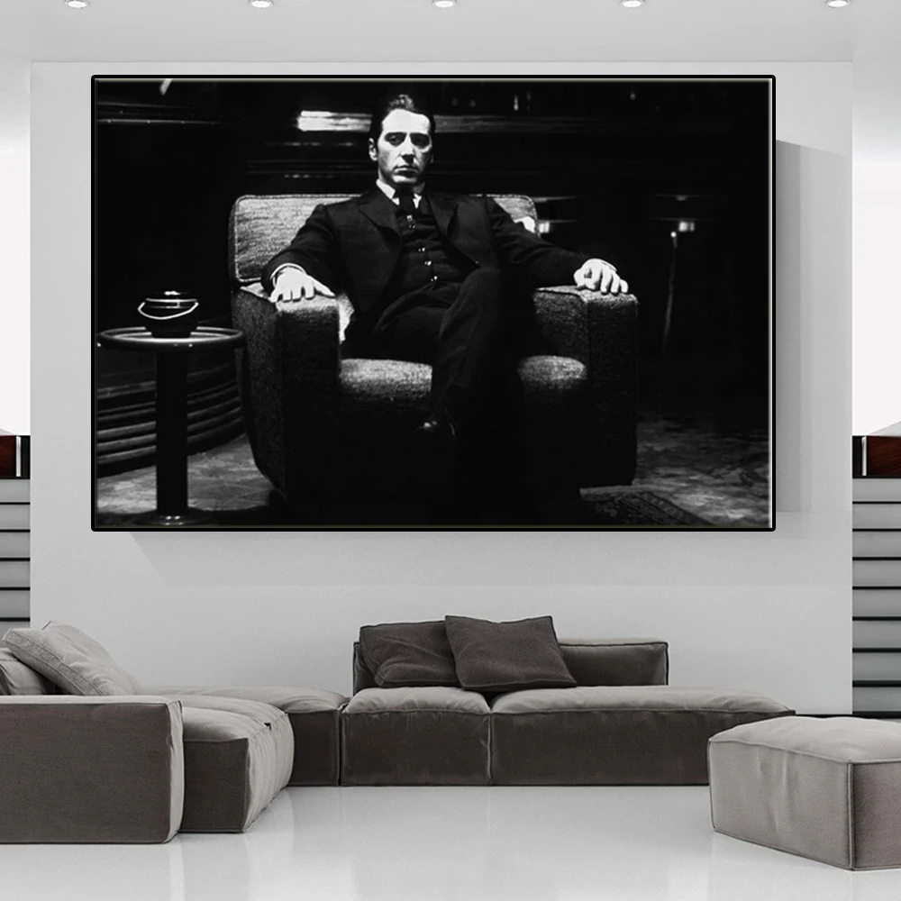 

Classic Art Oil Painting Godfather Al Pacino Canvas Painting Print Posters and Prints Home Wall Decoration Paintings