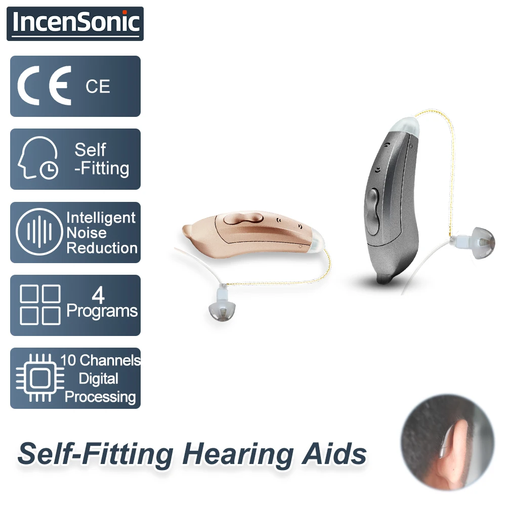 Self-Fitting Hearing Aids Audifonos Mini Digital 10-Channel Wireless Ear Sound Amplifiers for Deafness/Elderly Drop Shipping