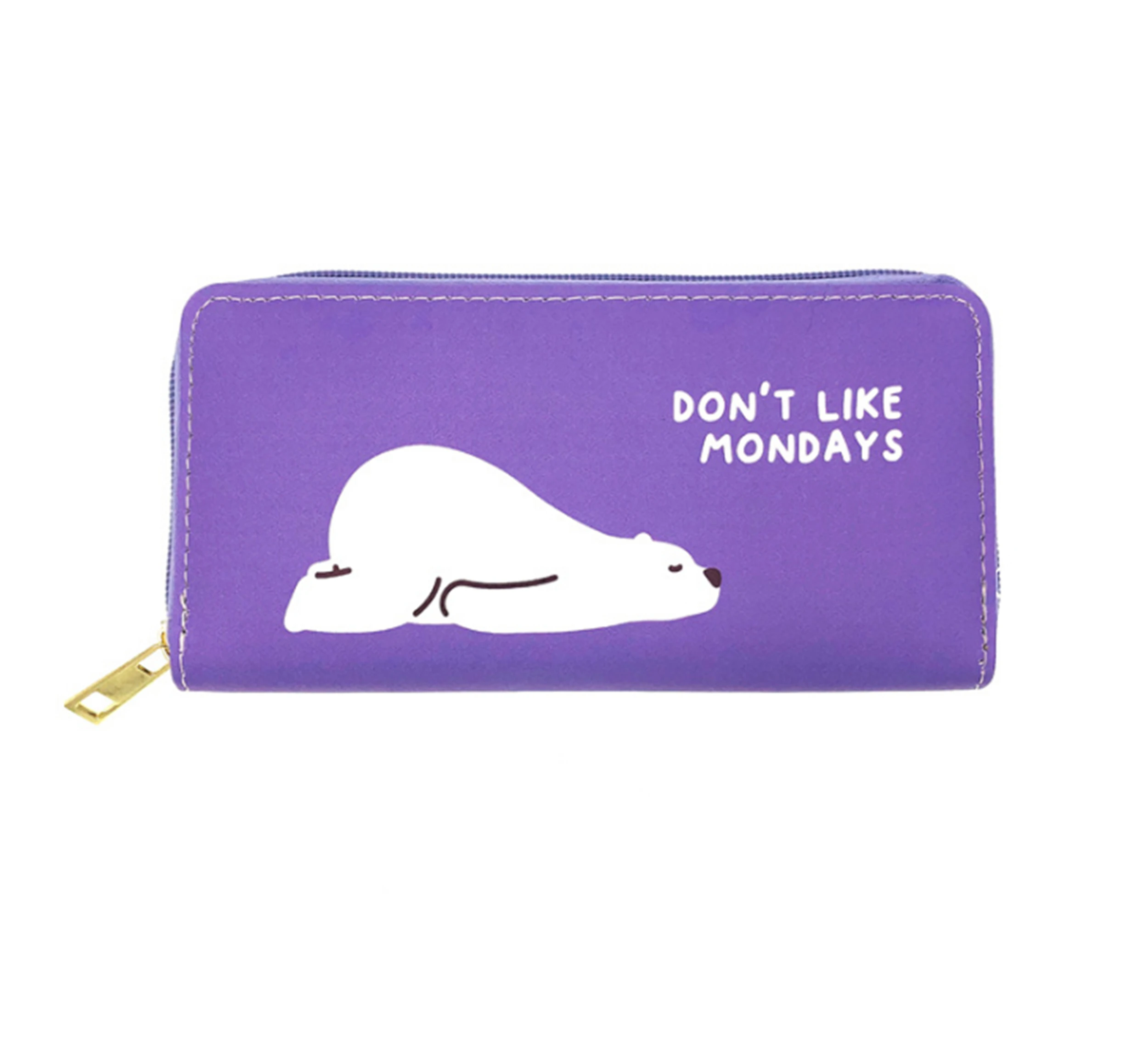 Длинный кошелек с логотипом мультяшного белого медведя для кредитных карт