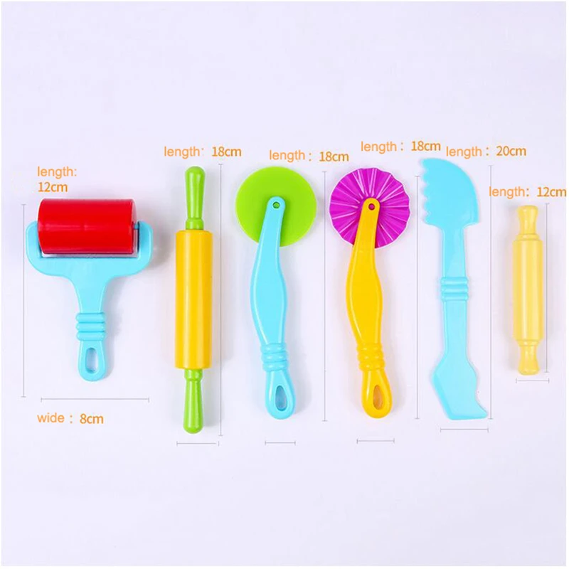 6pcs random colors Цветные Игрушки для игры в тесто, Креативные 3D инструменты для пластилина, пластилиновые формы, подарочный набор, обучающие и обучающие игрушки - Цвет: 6pcs random colors