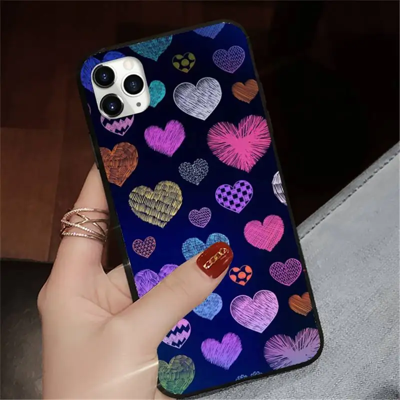 

Love Heart high quality painting Phone Case for iPhone 11 12 pro XS MAX 8 7 6 6S Plus X 5S SE 2020 XR