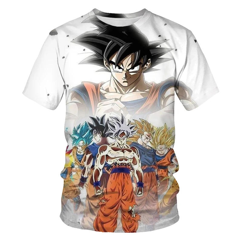 

2021 new dragon ball theme top fashion cartoon anime cool men's T-shirt male anime 3DT shirt boy street summer clothing