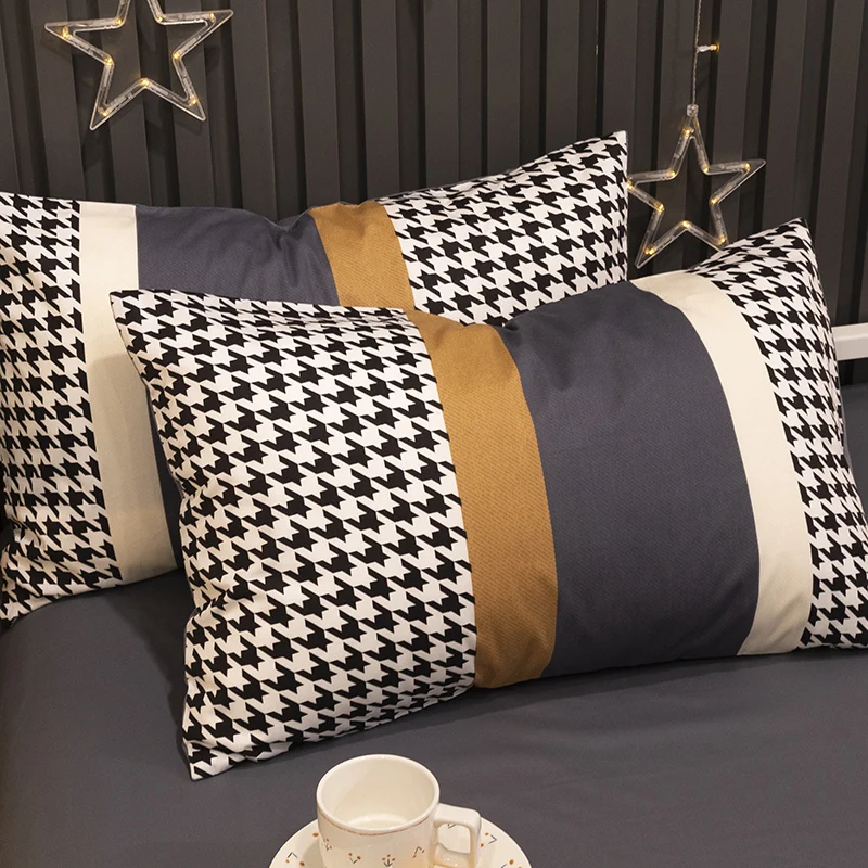 

Vintage Cotton Pillow Case Student Embroidery Stripes Bedding Pillow Case Luxury Fabric Funda Almohada Home Textile DI50ZT