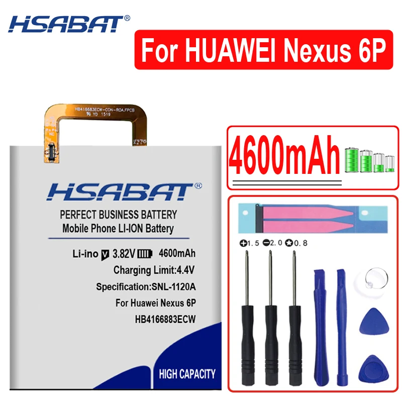 HSABAT HB416683ECW 4600 мАч батарея для huawei Google Ascend Nexus 6P H1511 H1512 батареи