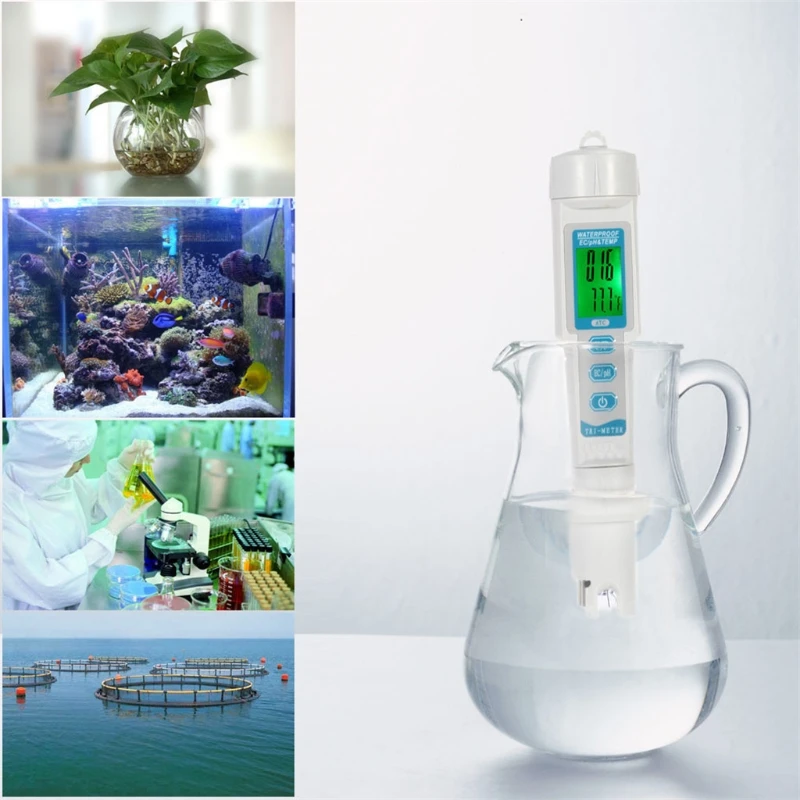 

4 in 1 TDS PH Meter PH/TDS/EC/Temperature Meter PH-3508 Digital Water Quality R9JC