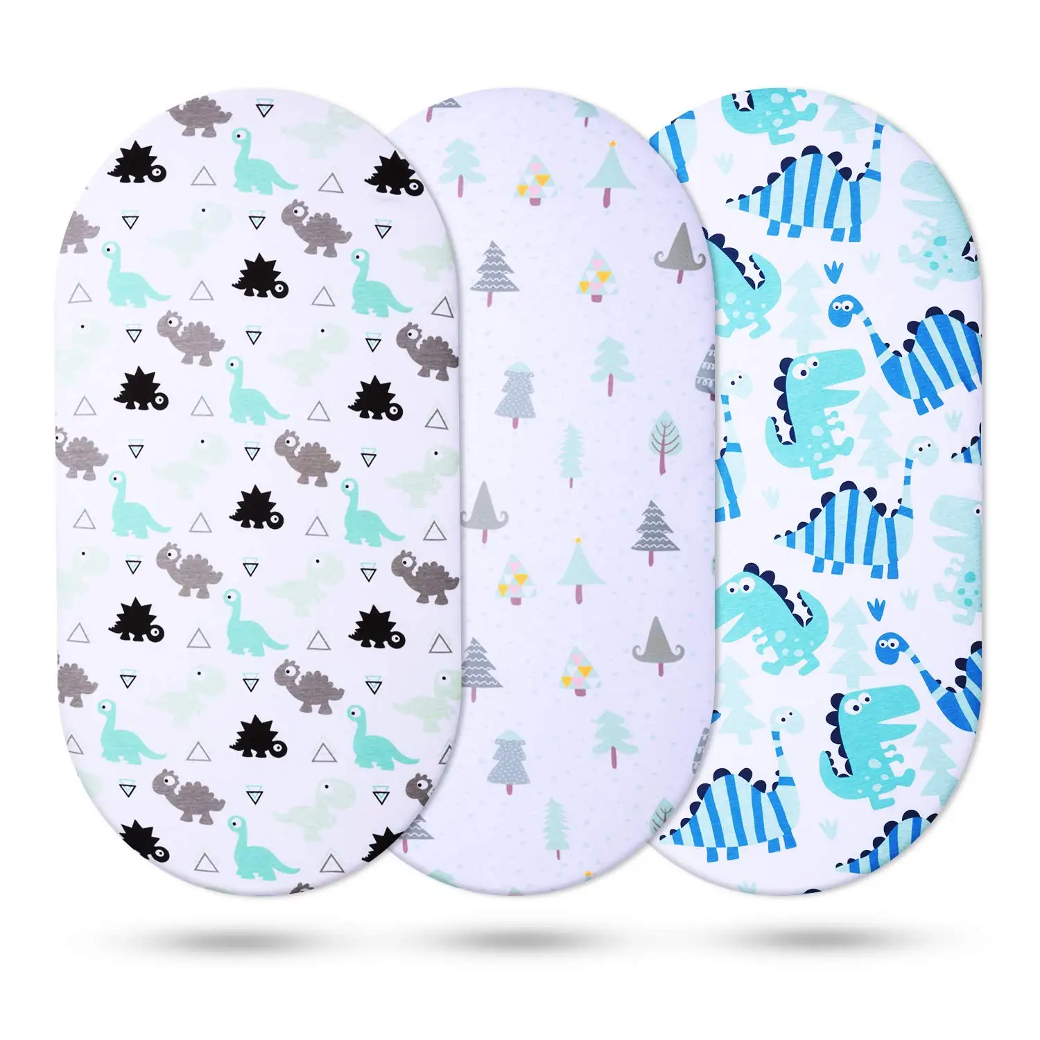 

Spopeituyww Universal Bassinet Sheets for Boys, 100% Breathable Cotton Sheet Set 3 Pack, Fit for Most Bassinet Pad/Mattress Like