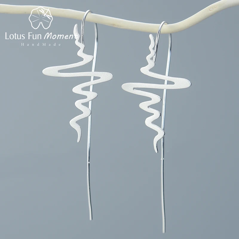 Женские серьги подвески Lotus Fun Moment из настоящего серебра 925 пробы ручной
