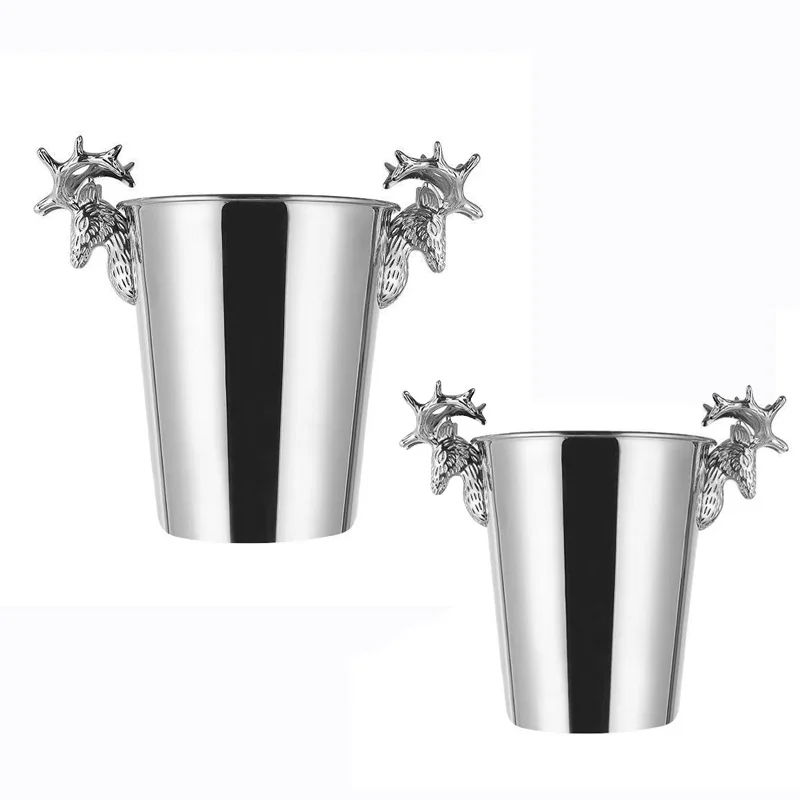 

Нержавеющая сталь голова оленя ручка, изолированное ведро со льдом для Paties & бар