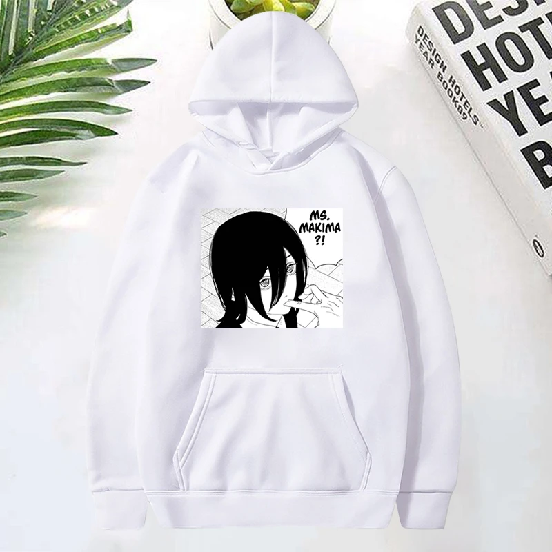 

Streetwear Japanese Anime Chainsaw MAKIMA Manga Harajuku Hoodies Men Funny Sweatshirts Women Casual Unisex Hoodied Men Clothing