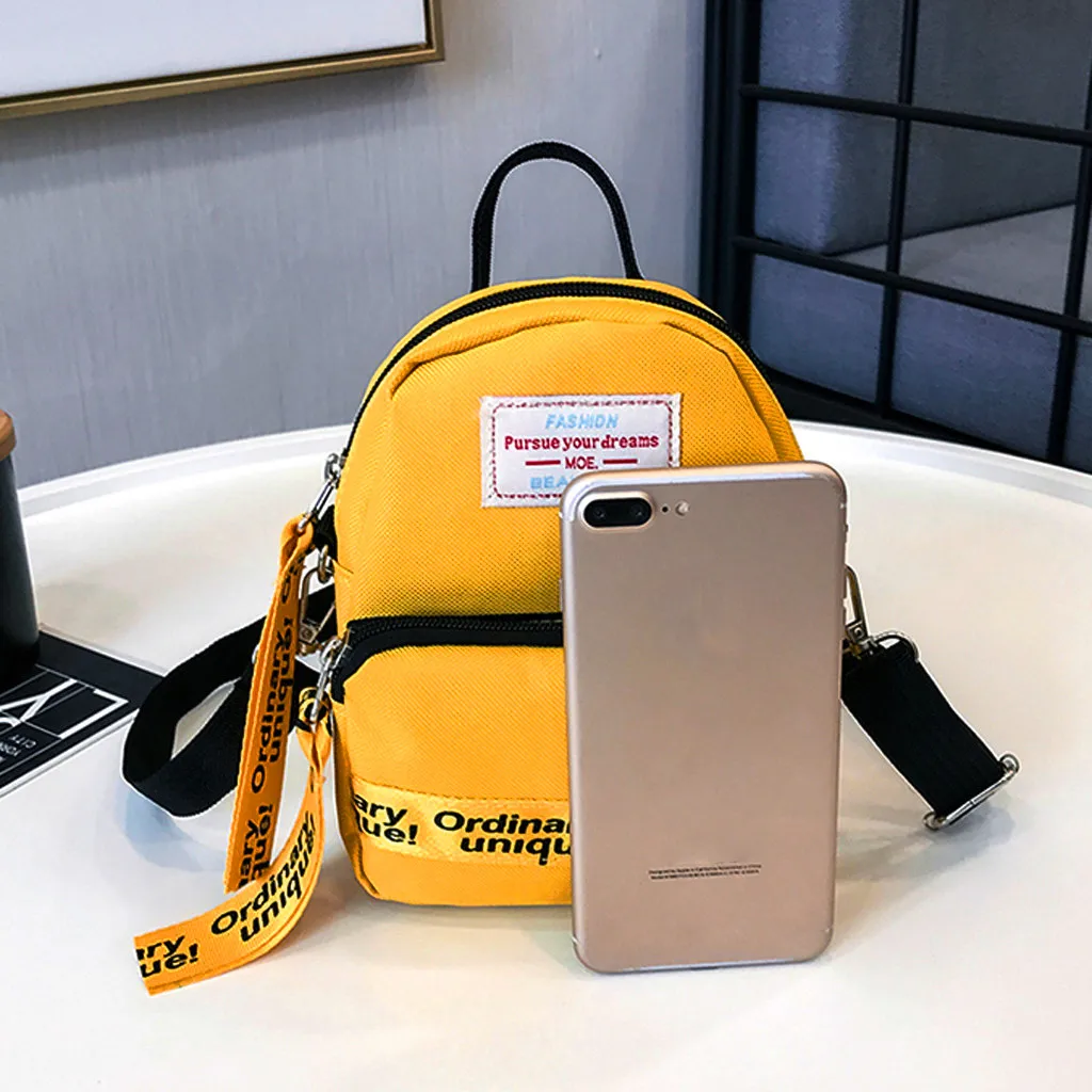 Мини-сумка женский рюкзак трендовые простые холщовые сумки на плечо дамские