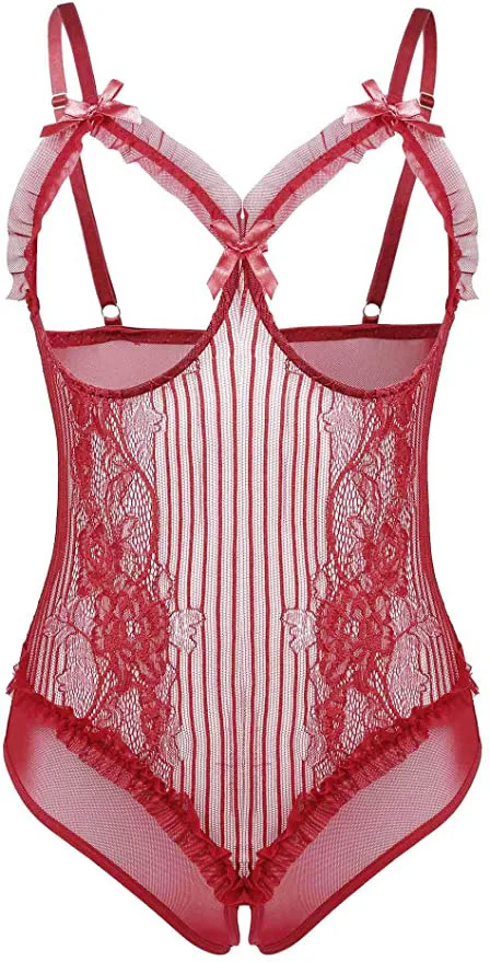 

Women Sexy Lingerie Sexy Lace See-through Bodysuit Sexy Lingerie for Women Ladies Jumper tops