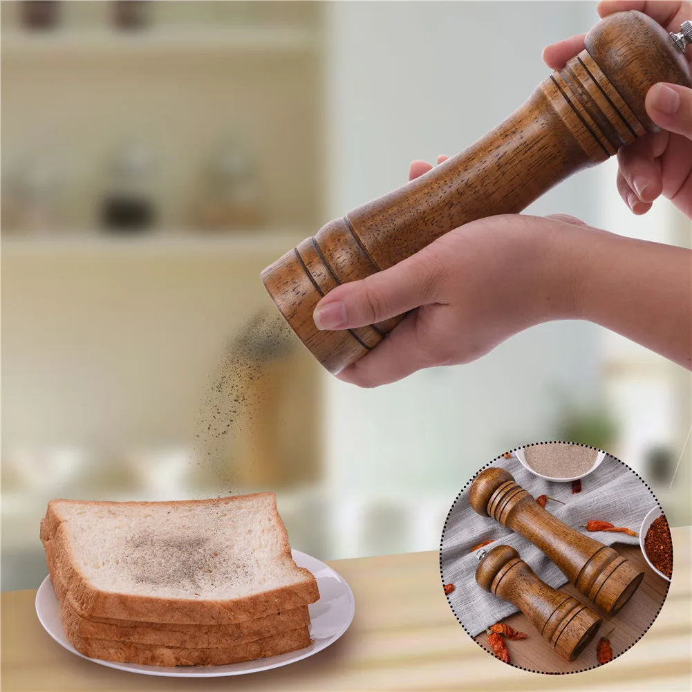 Ручная измельчитель из древесины дуба ручная приправа соль перец твердые