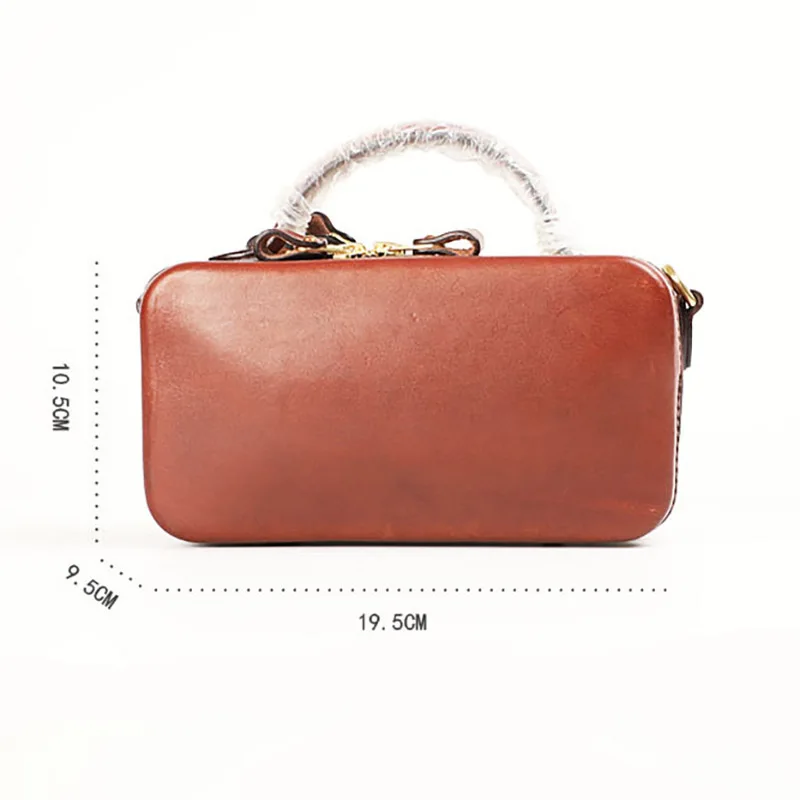 

AETOO Handmade one-shoulder slanted women's bag, square box bag, real cowhide retro trend casual bag