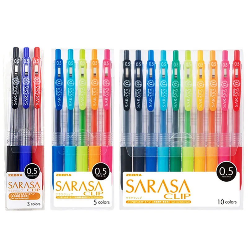 Набор гелевых ручек zebra sarasa 3 шт./5 шт./10 шт./кор. разноцветные чернила шариковая