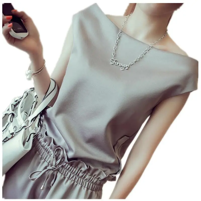 

2020 Summer New Women's Sets Blouse Pantyhose Silk Clothings High Quality Fashion Casual Two-piece
